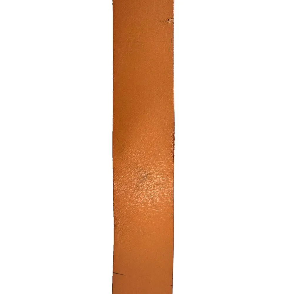 Vtg American Eagle Outfitters AEO Tan Beige Leather Belt Size 28 Small Brass